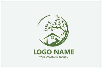 Green real estate property eco logo