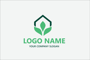 Green real estate property eco logo