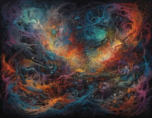 Vibrant Swirl of Cosmic Colors