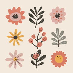 Blossom Breeze: Cute Flowers Dancing with Natural Branches