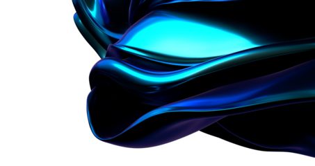Blue Symphony: Abstract 3D Wave Illustration with Graceful Movements