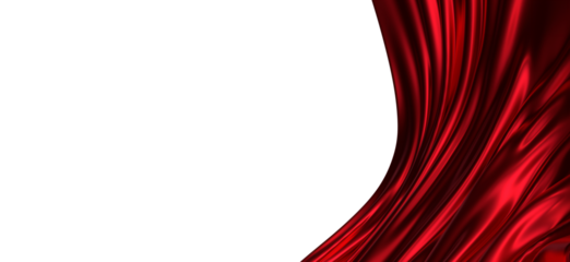 Abstract red cloth falling. Satin fabric flying in the wind