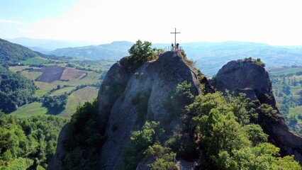 Modena, Vignola, Roccamalatina, Italy - The pinnacles of rocks stand out in the Park of Sassi di...