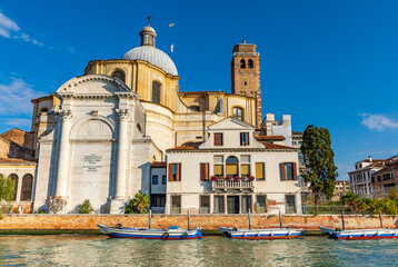 Naklejka premium Historic church on the Grand Canal in Venice