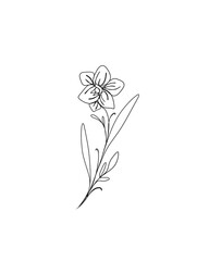 line art drawing of flowers. minimalism sketch, idea for invitation, design of instagram stories and highlights icons