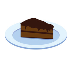 slice chocolate cake art illustration cartoon design
