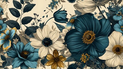 Intricate Floral seamless pattern