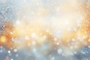 Obraz na płótnie Canvas snow background with abstract gold confetti lights