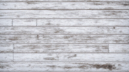 Obraz premium Old wooden plank wall painted with white peeling paint. Rustic background.