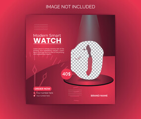 Smart watch social media post. Limited time offer smart watch mega sale. 