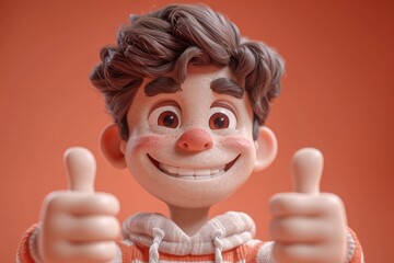 Malik's animated character gestures at a classroom on a red background. 3d illustration