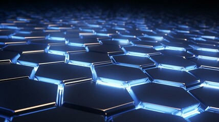 Fototapeta premium futuristic hexagonal grid backgrounds 3d renderings