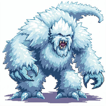 Pixel art snow monster