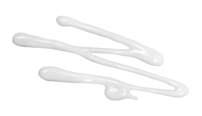 White cosmetic cream in shape spiral isolated on white, clipping