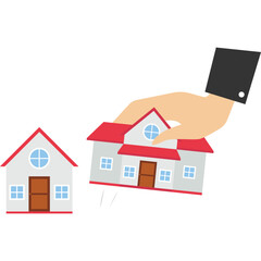 Choosing a new home based on budget, income or lifestyle concept. Home or mortgage affordability calculations. vector