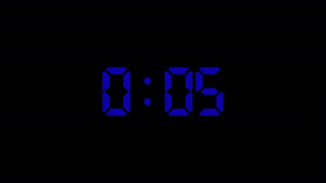 5 Minutes Countdown Five Min Box Animation Digital Clock Timer
