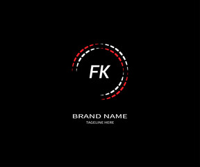 Fototapeta na wymiar FK letter logo Design. Unique attractive creative modern initial FK initial based letter icon logo