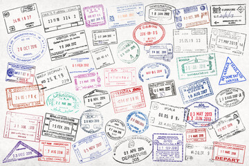 International passport stamps