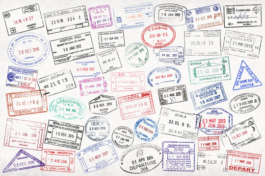 International passport stamps