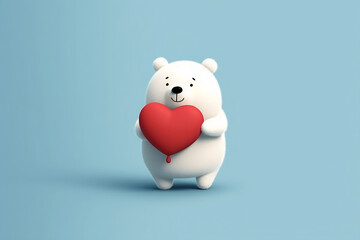 Cute cartoon Bear with Love