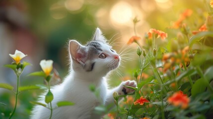 A  Kitten Experiencing the Natural World