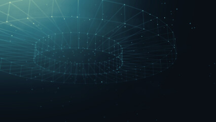 high-tech background of a tube created with dots and lines