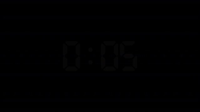 5 Minutes Countdown Five Min Box Animation Digital Clock Timer