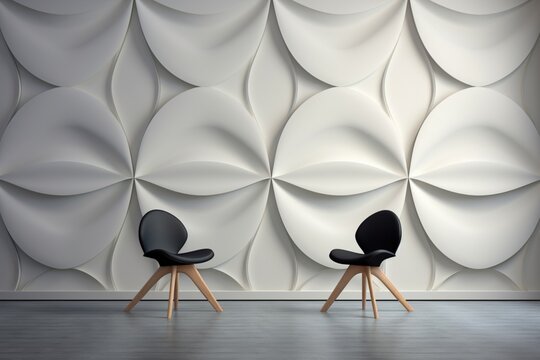 Minimalist wallpaper with a focus on symmetry, creating a sense of balance and order in a modern interior space