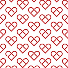 Heart abstract Seamless Pattern isolated on white background