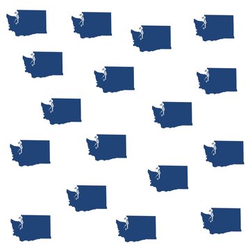 Map of the U.S. state of Washington seamless pattern