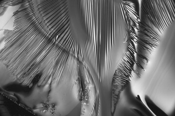 Silver Black and White Flow chrome metallic foil texture abstract background thin-film interference science, gray glossy