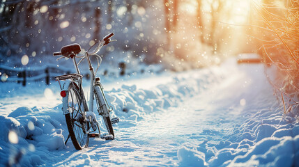 bicycle in snow 