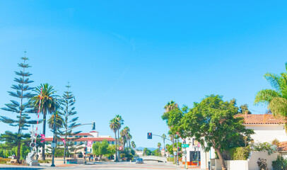 Crossroad in Santa Barbara on a sunny day