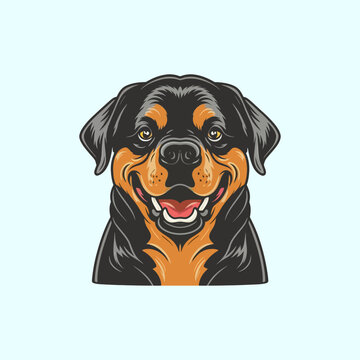 That funny cute rottweiler dog vector illustration