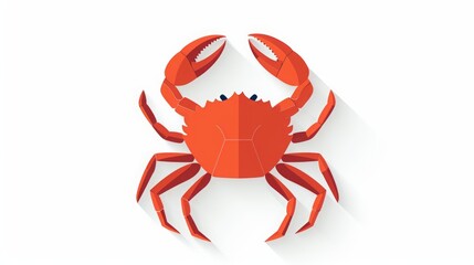 Red sea crab isolated on white background illustration.