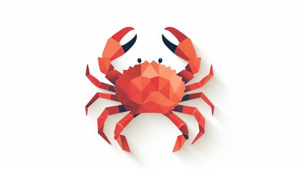 Red sea crab isolated on white background illustration.