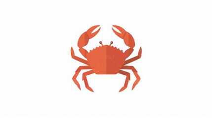 Red sea crab isolated on white background illustration.