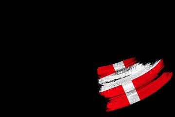 national flag of Denmark on textured brushstroke background, 3d illustration, patriotism and...