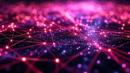 Obraz premium A neon-lit algorithmic pattern, showcasing the beauty of mathematical complexity