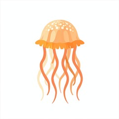Fototapeta premium Sea jellyfish on white background illustration.