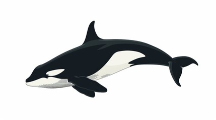 Fototapeta premium Killer whale black and white.