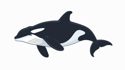 Fototapeta premium Killer whale black and white.