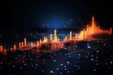 Data flow glowing communications concept background