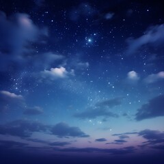 Naklejka na ściany i meble night landscape with moon and stars
