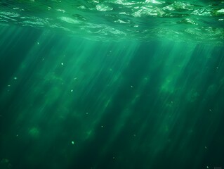 Green water background deep