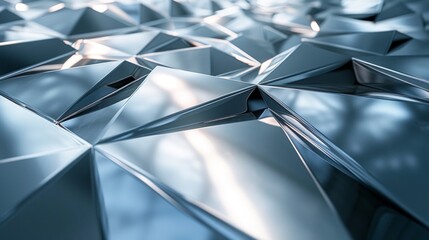 An abstract steel surface, reflecting precision engineering with polished, geometric patterns