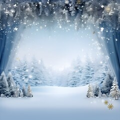 Fototapeta premium winter landscape with snow