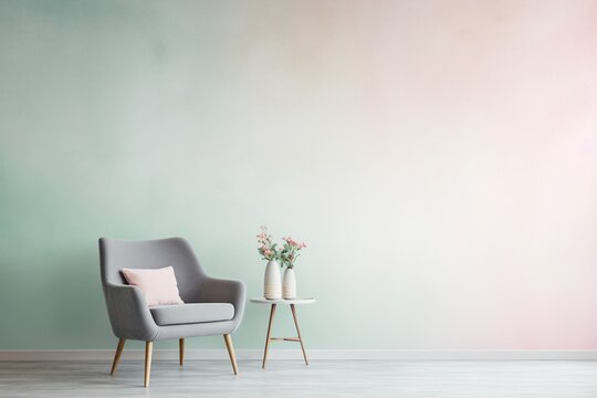 Soft pastel tones in a minimalist wallpaper, providing a gentle and soothing visual experience for a tranquil living space