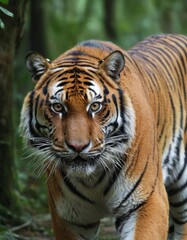 Obraz premium Majestic tiger roaming through the lush forest