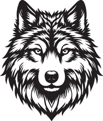 Wolf head silhouette vector image